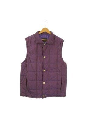 Versace Jeans Couture Vest L Purple Quilted with Collar Sleeveless